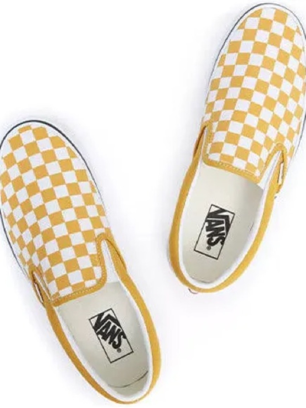 Vans Classic Slip-on Checkerboard Sneakers - Yellow/white size 7.5